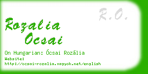 rozalia ocsai business card